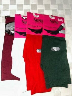Women's Trouser Socks - Green, Red, White, Burgundy